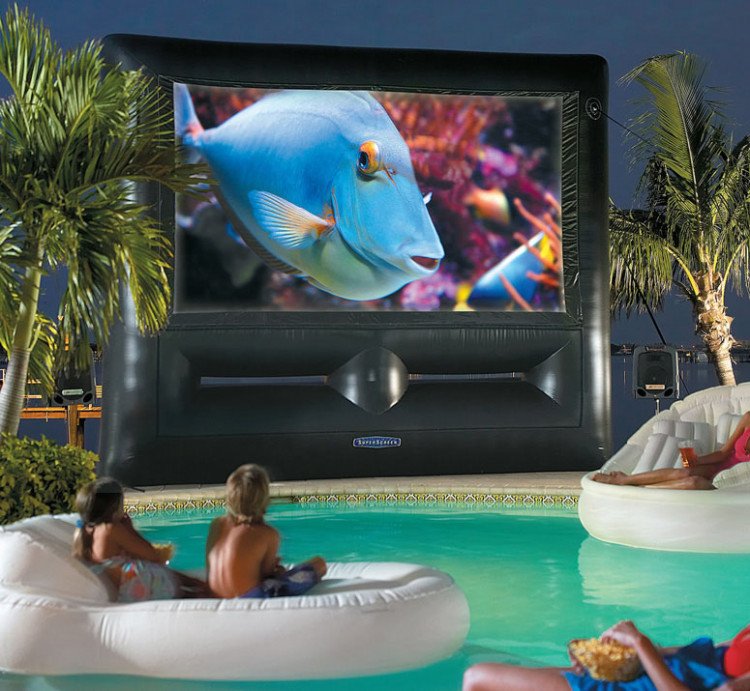 Outdoor Movie Screen and Projector